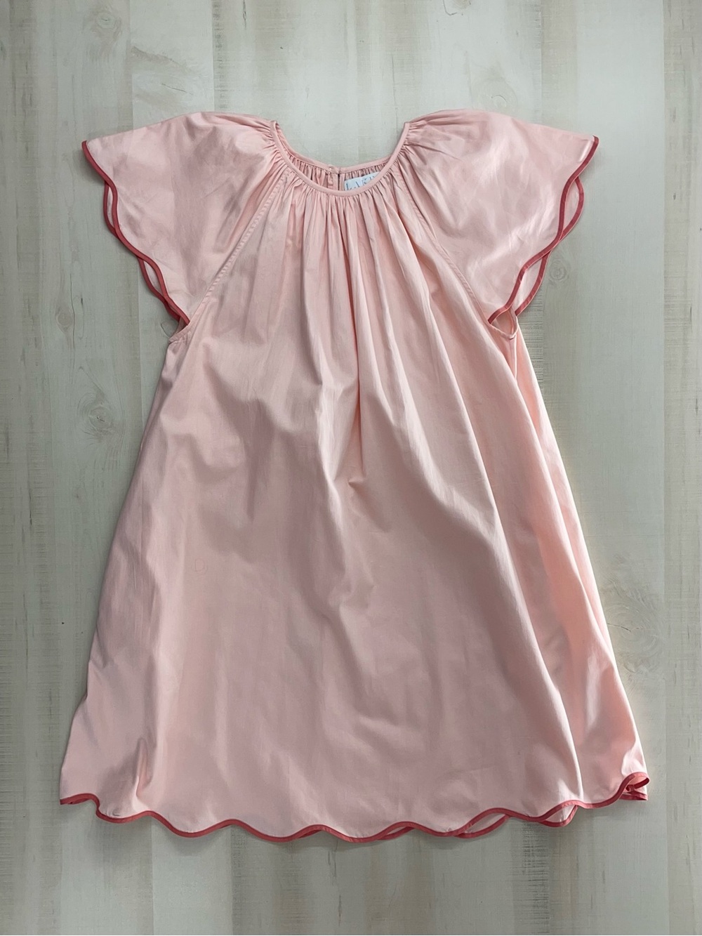 LAKE cotton scalloped pink dress lounge nightdress L